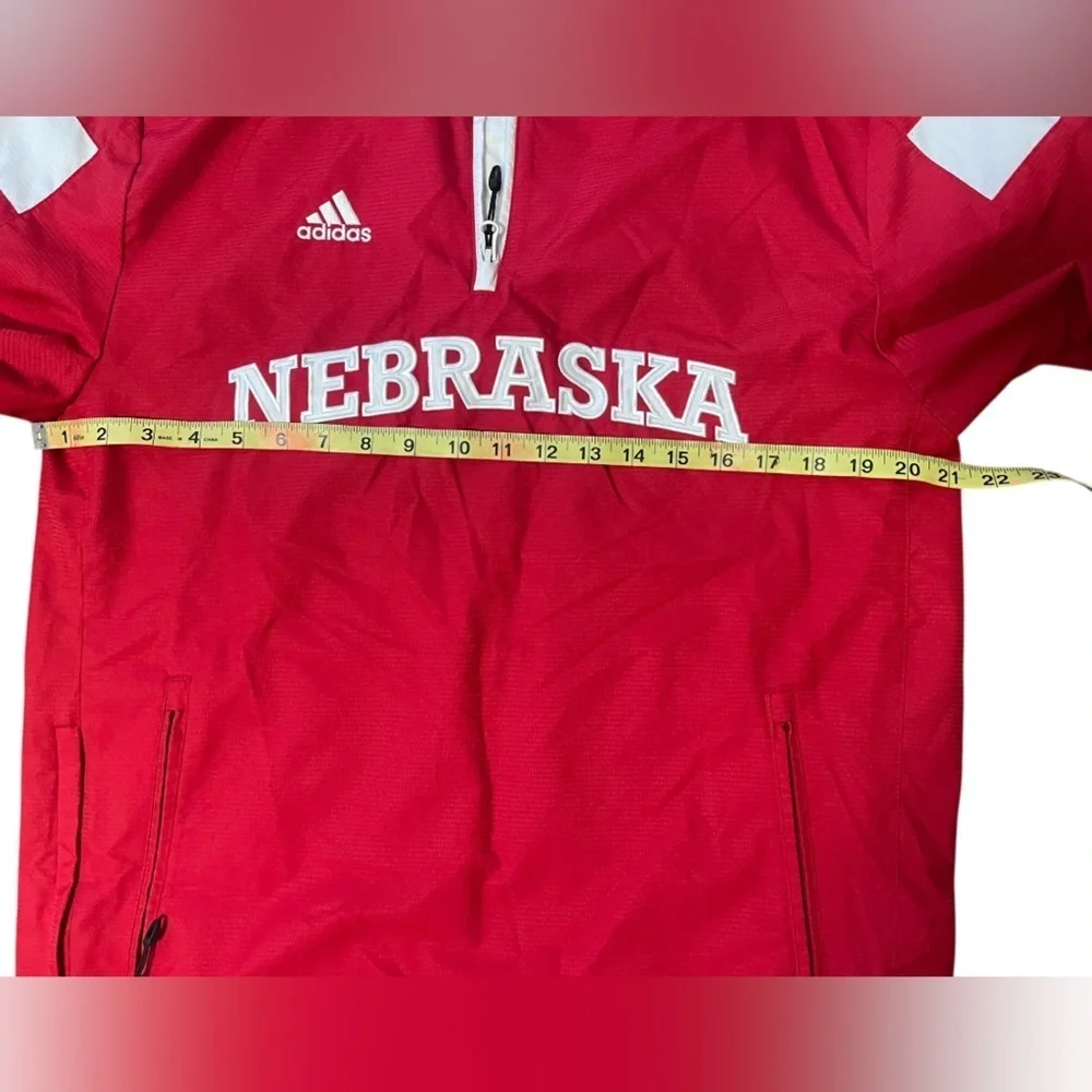 Nebraska Cornhuskers Red Adidas 1/4 Zip light Jacket Size Adult Small